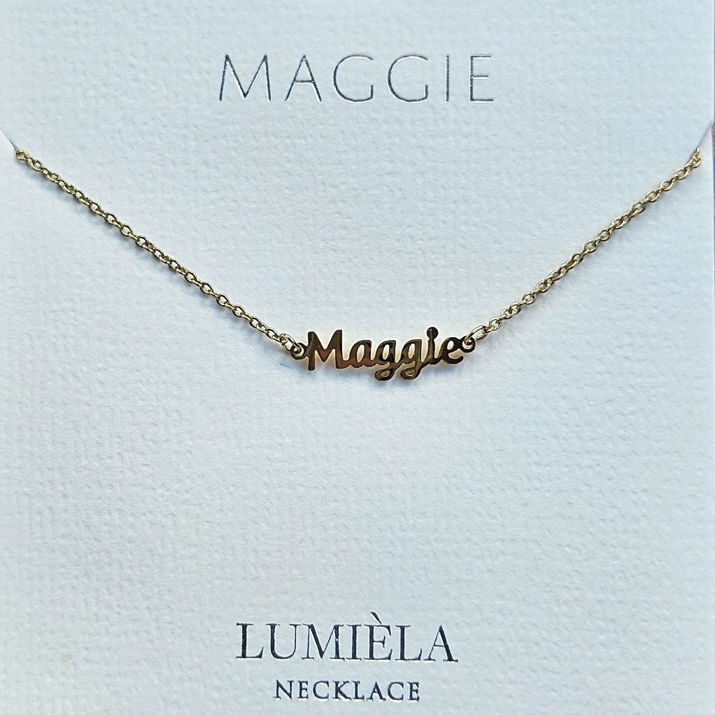 Maggie Script Name Chain Goldtone Necklace 20$